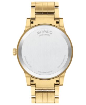Movado Men's Swiss Gold PVD Stainless Steel Bracelet Watch 40mm