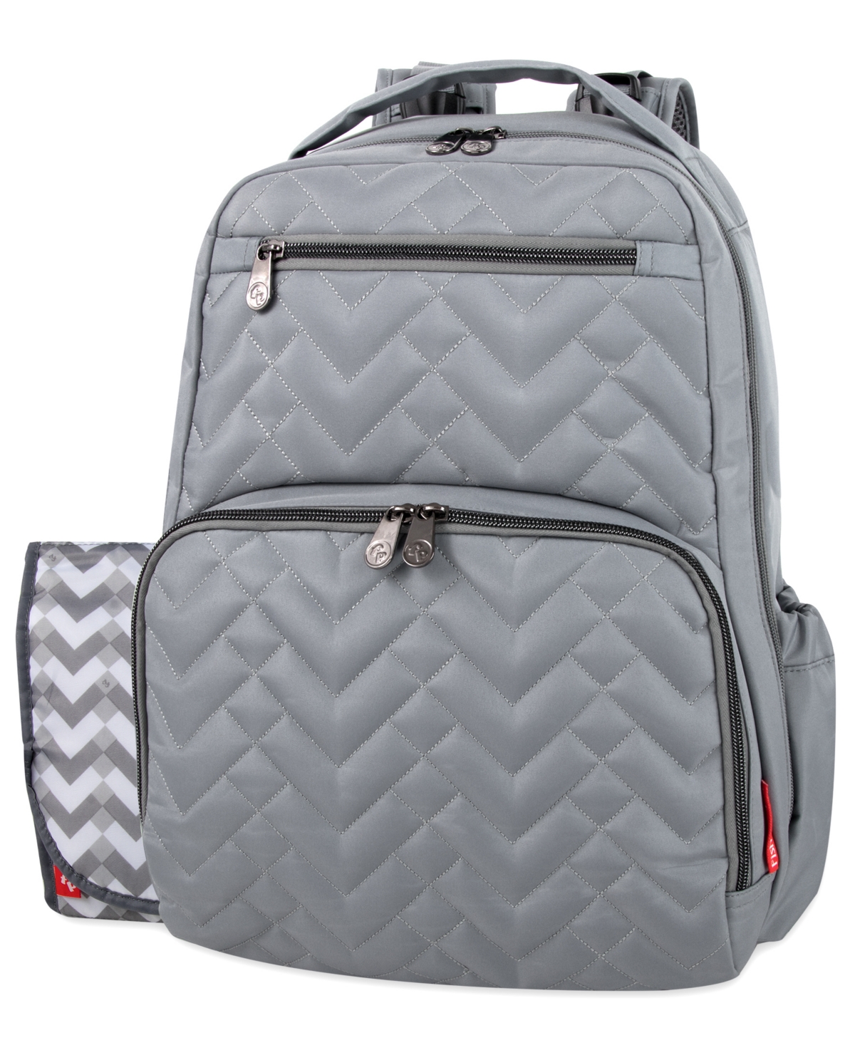 Fisher Price Signature Quilt Diaper Backpack In Dark Gray