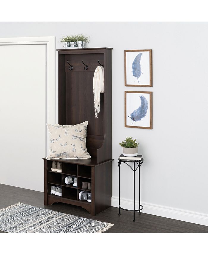 Prepac Narrow Hall Tree with 9 Shoe Cubbies & Reviews Furniture Macy's