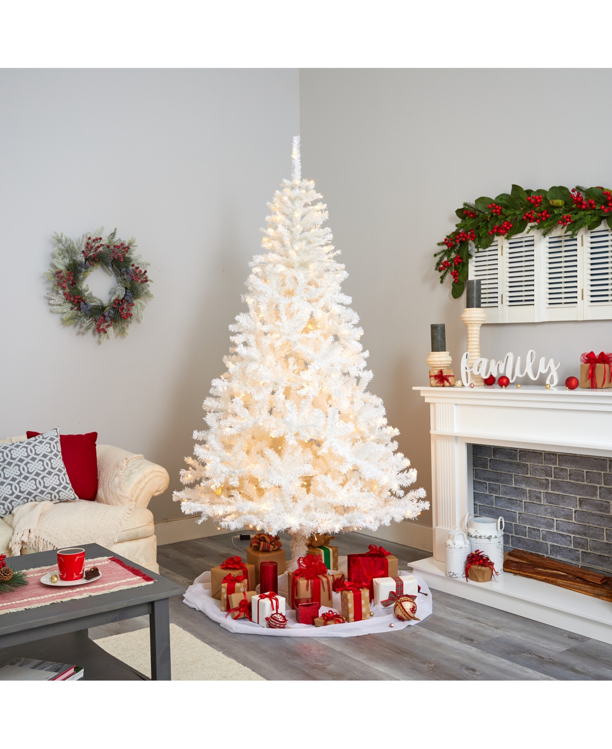 Nearly Natural Artificial Christmas Tree with 1380 Bendable Branches and 400 Clear Led Lights