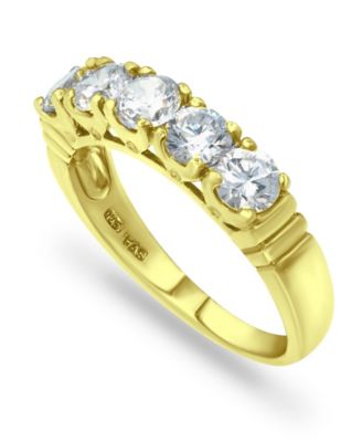 Cubic Zirconia Round 5 Stone Ring