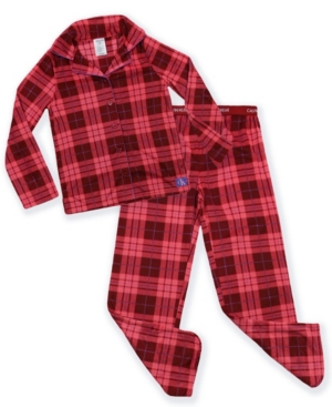 image of Calvin Klein Big Girls 2-Piece Plaid Coat Pajama Set
