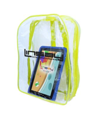 LINSAY - 7" New Tablet Kids Funny with Blue Defender Case and Bag Pack Dual Camera Android 10