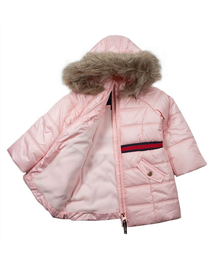 Tommy Hilfiger Baby Girls Longline Puffer with Sequin Patch - Macy's