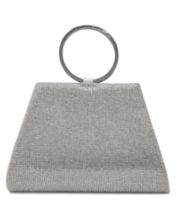Macy's silver shop clutch purse