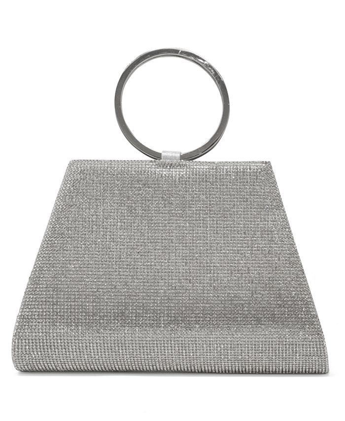 Macy's silver clutch purse store
