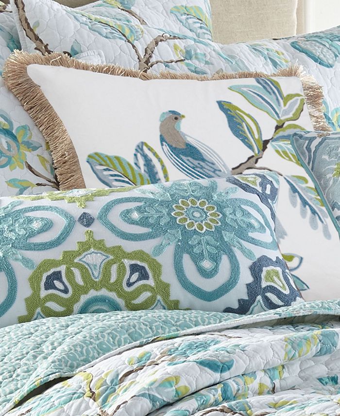 Levtex Cressida Crewel Bird Fringe Trim Pillow, 18" x 18" & Reviews