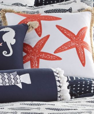 Bakio Coastal Escape Starfish Decorative Pillow, 18" x 18"