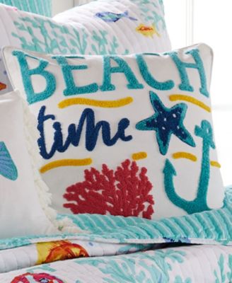 Playa Vista Beach Time Pillow, 18" x 18"
