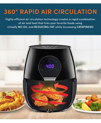 Elite Gourmet Electric 4Qt. Hot Air Fryer Large Capacity-3.2 Lbs of Food,  1350W - Macy's