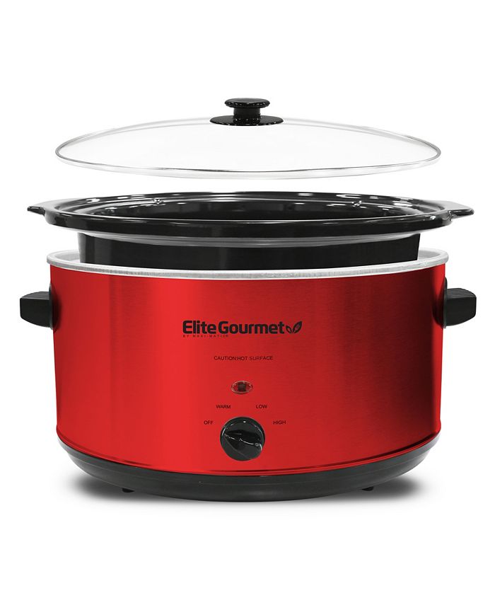 Elite Gourmet 8.5Qt Jumbo XL Slow Cooker with Glass Lid, Adjustable
