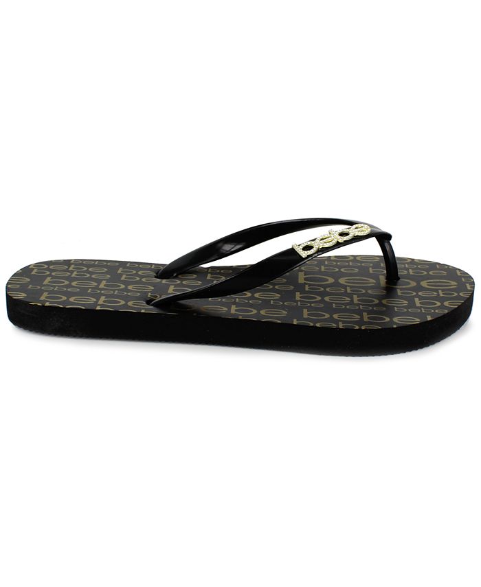 bebe Women's Samirah Logo Flip Flops & Reviews - Sandals - Shoes - Macy's