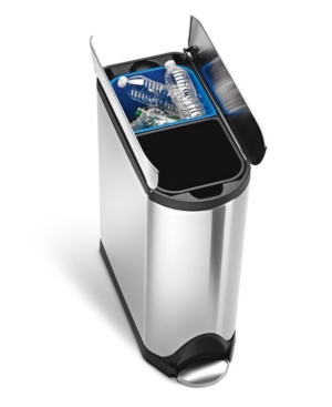 ssimplehuman Butterfly Step Recycler, Fingerprint-Proof Brushed Stainless Steel, 20+20 Liters/ 5.3+5.3 Gallons