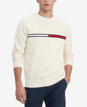 Tommy Hilfiger Men's Logo Crewneck Cotton Sweater