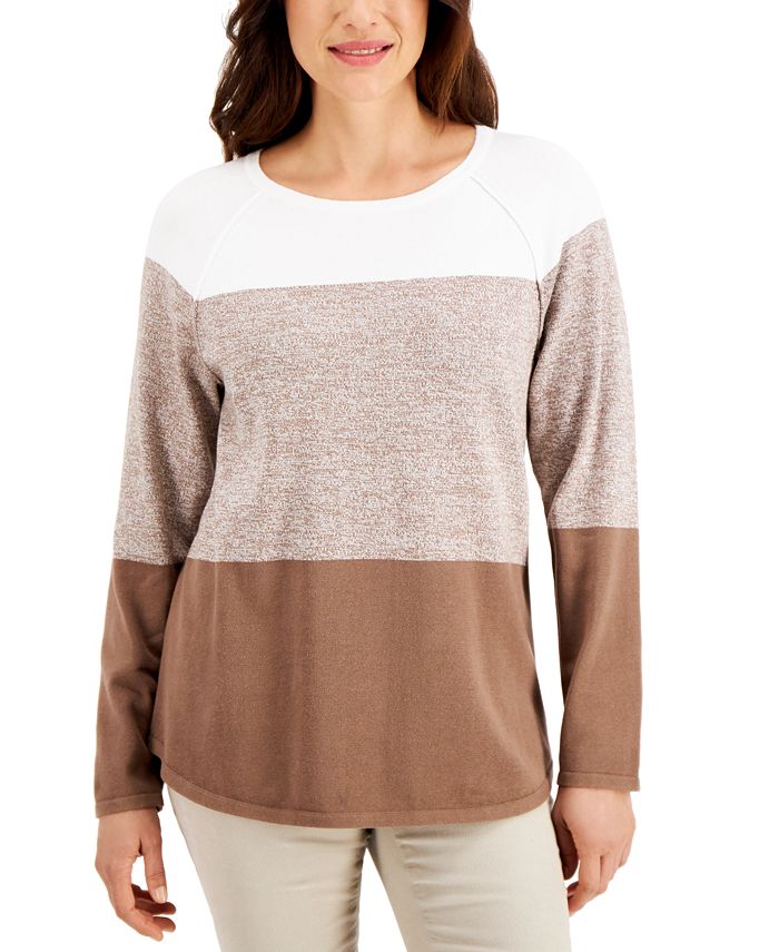 Karen Scott Women's Curved-Hem Sweater Pink Size XX-Large