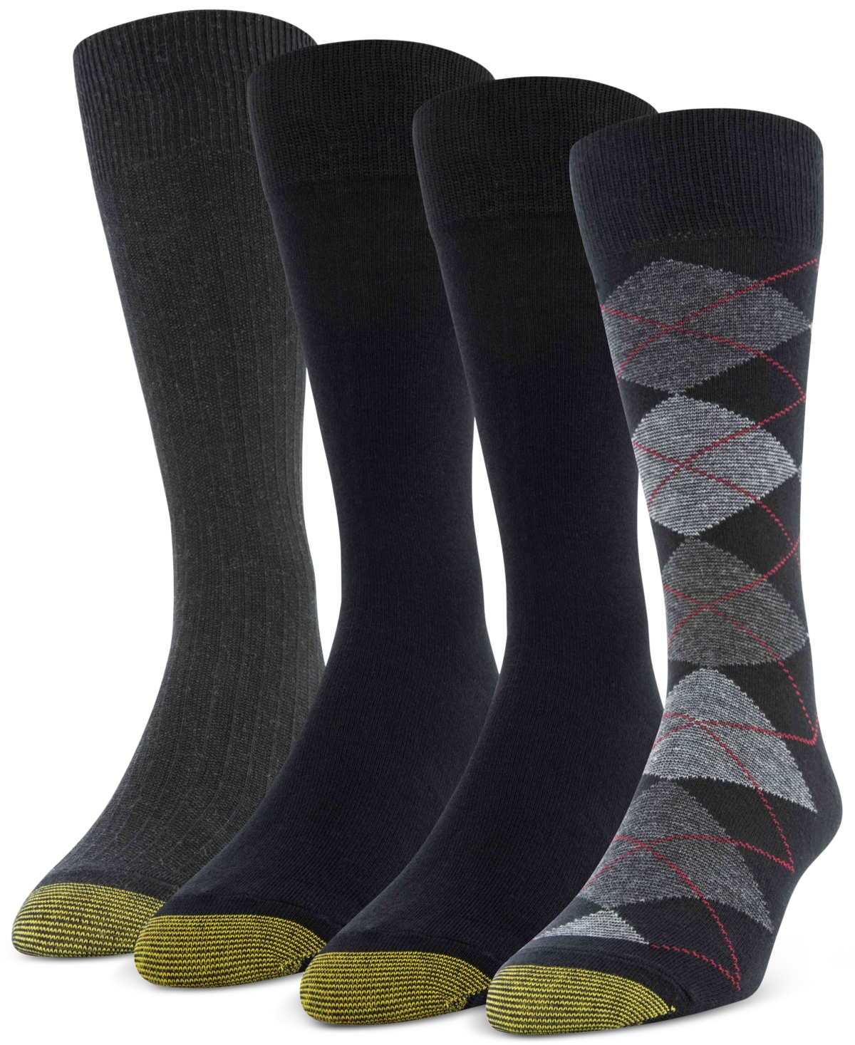 Men's 4-Pack Casual Argyle Crew Socks - Brown Heather, Taupe Heather, Taupe, Bro