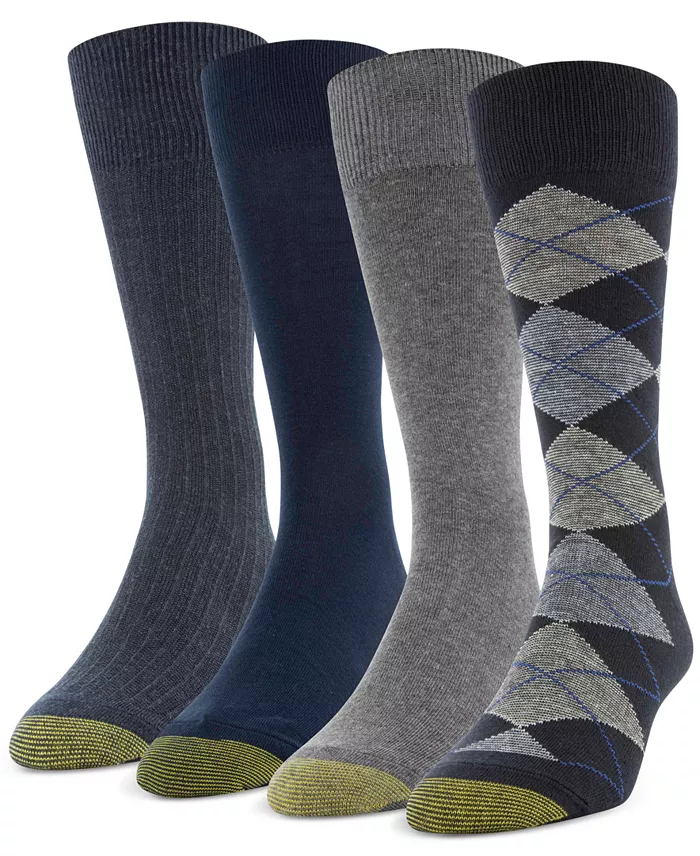 Men's 4-Pack Casual Argyle Crew Socks - thumbnail 2