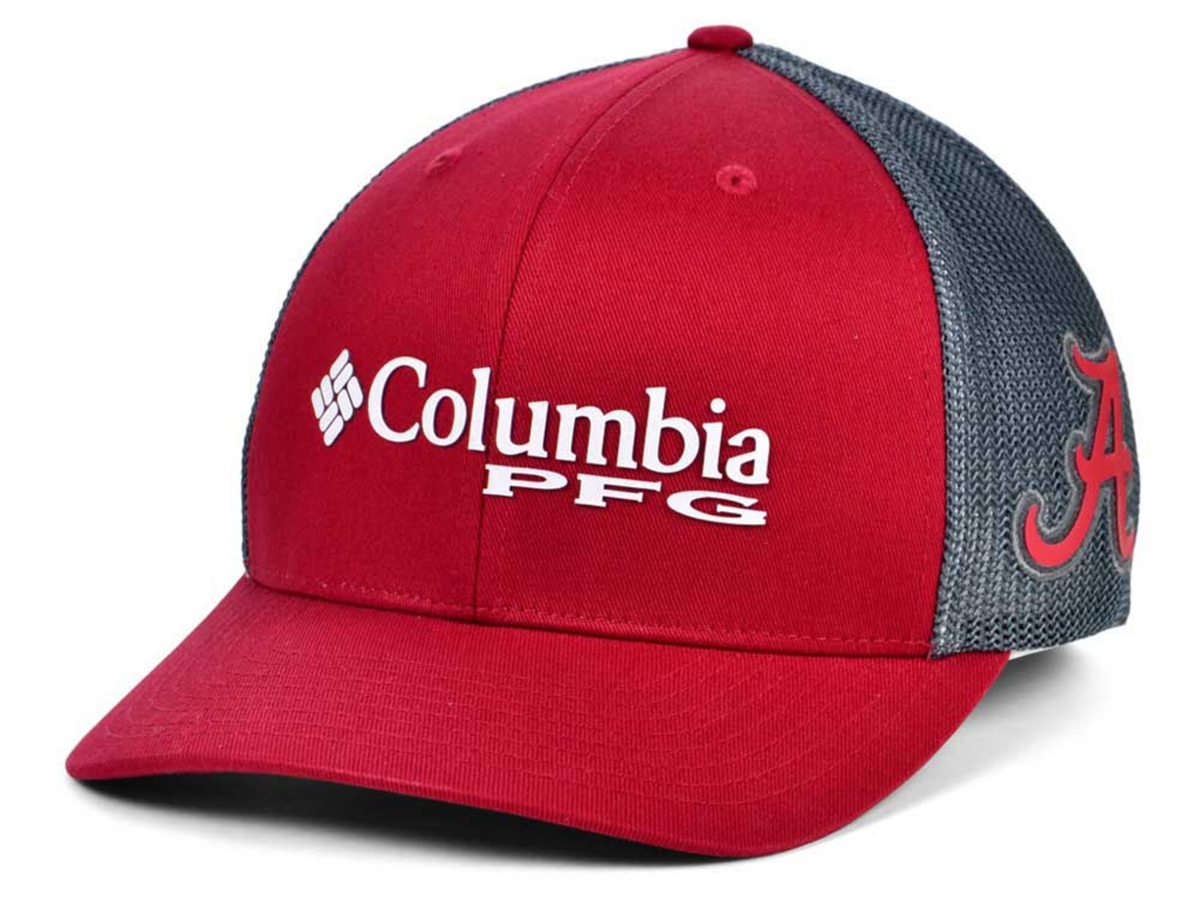 Columbia Alabama Crimson Tide Pfg Trucker Cap In Crimson,charcoal
