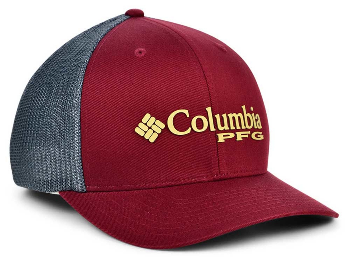 Columbia Florida State Seminoles Pfg Trucker Cap In Maroon