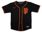 Men's Stitches Black San Francisco Giants Button-Down Raglan Fashion Jersey Size: Medium
