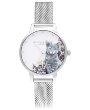 image of Olivia Burton Women-s Ilustrated Animals Stainless Steel Mesh Bracelet Watch 30mm