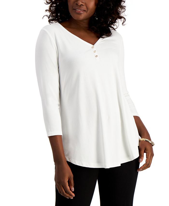 Macy's JM Collection Shirttail-Hem Top, Created for Macy's - Macy's