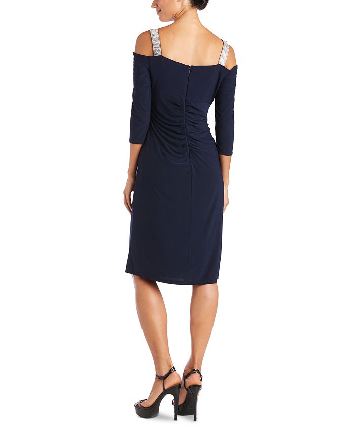R & M Richards Embellished Cold-Shoulder Dress & Reviews - Dresses - Women - Macy's