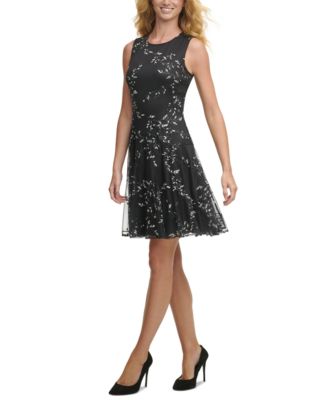 macy's black white dress