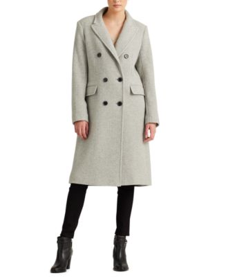 Lauren Ralph Lauren Herringbone Double-Breasted Coat & Reviews - Coats ...