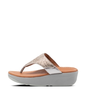 image of FitFlop Women-s Myla Glitz Toe-Thongs Wedge Sandal Women-s Shoes