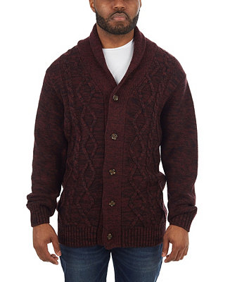 X-Ray Men's Shawl Collar Cable Knit Cardigan & Reviews - Sweaters - Men ...