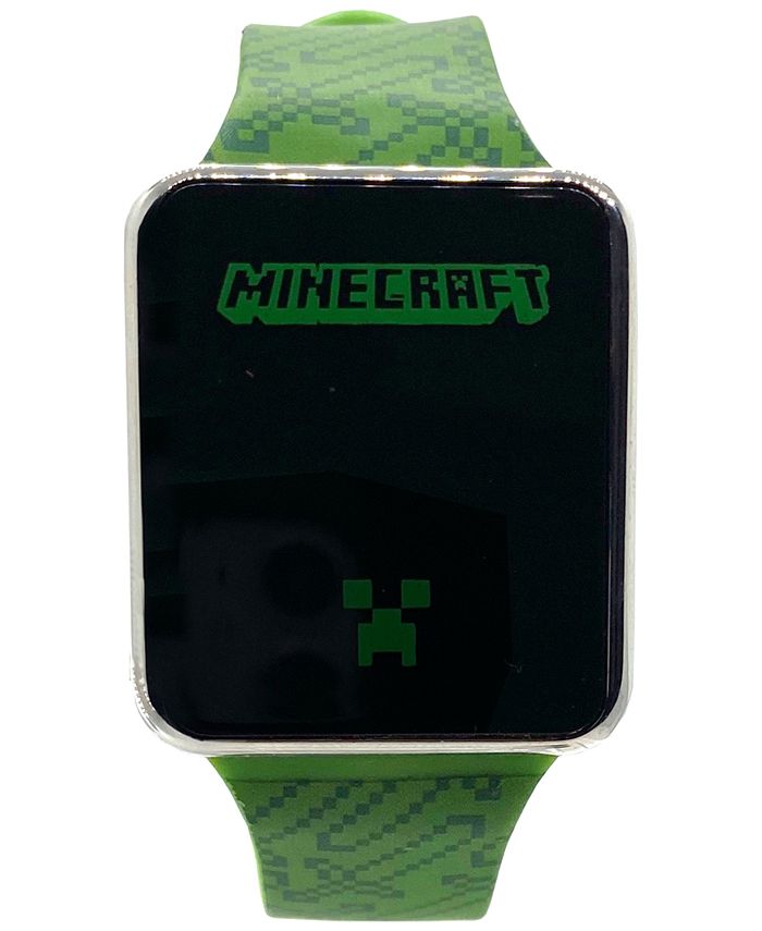 Accutime - Kid's Minecraft Green Silicone Strap Touchscreen Smart Watch 36x33mm