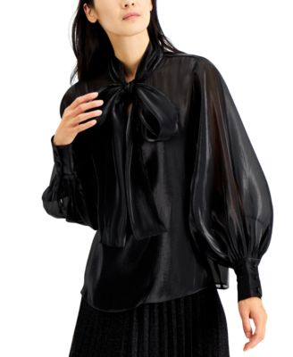 Alfani - Organza Bow Blouse