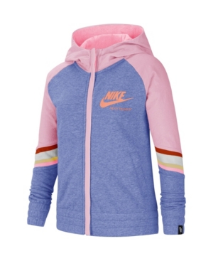 image of Nike Big Girls Sportswear Heritage Full-zip Hoodie