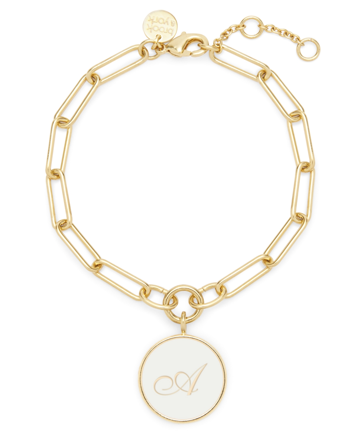 14K Gold Plated Callie Enamel Initial Bracelet - Gold-Plated - T