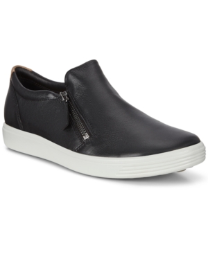 image of Ecco Womens-s Soft 7 Side-Zip Sneakers Women-s Shoes