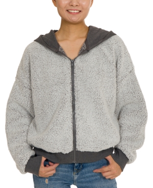 image of Hippie Rose Juniors- Faux-Sherpa Hoodie