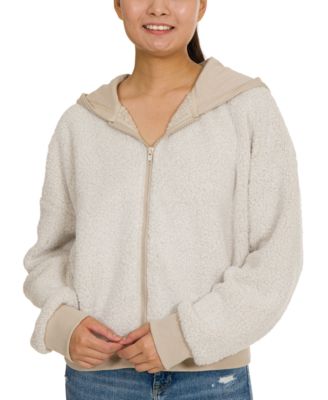 black sherpa hoodie womens