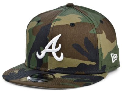 New Era 9Fifty Men Women Cap Atlanta Braves Woodland Camo Basic Snapback Hat