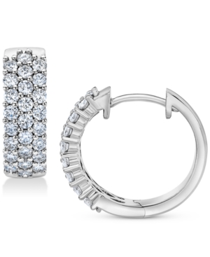 image of Diamond Hoop Earrings (1 ct. t.w.) in 14k White Gold.