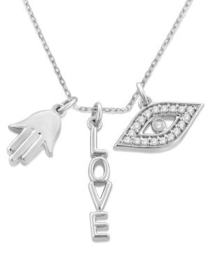 image of Diamond Evil Eye, Hamsa Hand & Love Charm 18