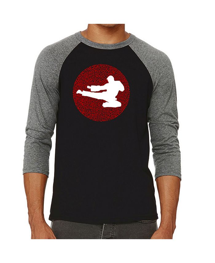 LA Pop Art Men's Raglan Word Art T-shirt - Types of Martial Arts - Macy's