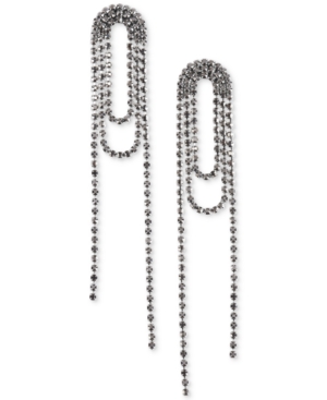 image of Lucky Brand Silver-Tone Colored Pave Looped Statement Earrings