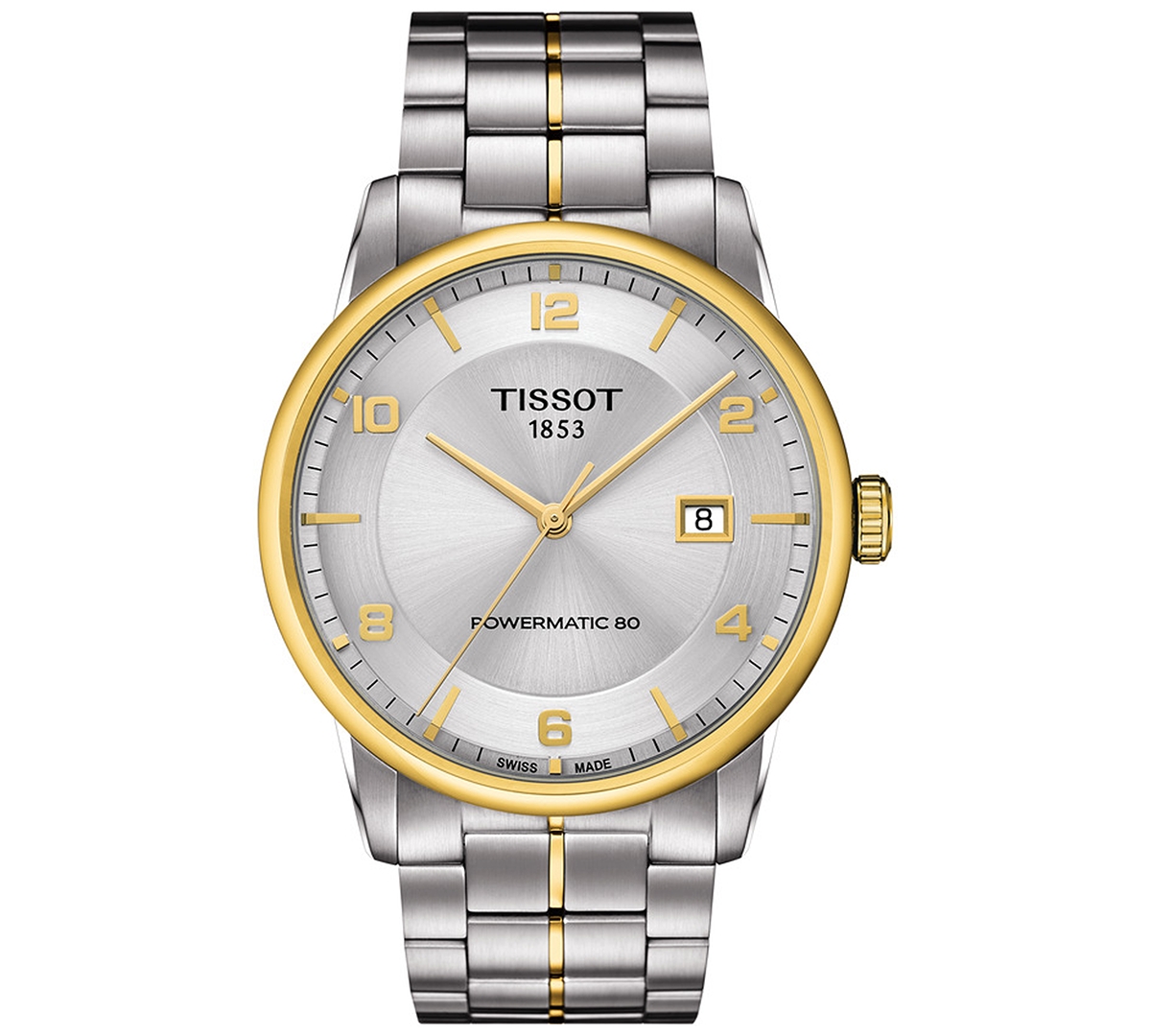 Tissot Men's Swiss Automatic Chemin Des Tourelles Powermatic 80 Two-tone Stainless Steel Bracelet Watch 42m In Silver