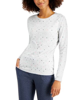 Dot Heart Printed Long-Sleeve T-Shirt 