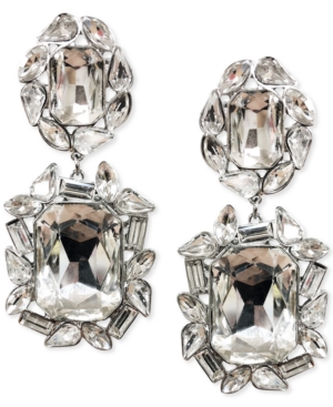image of Thalia Sodi Silver-Tone Crystal Drop Earrings, Created for Macy-s