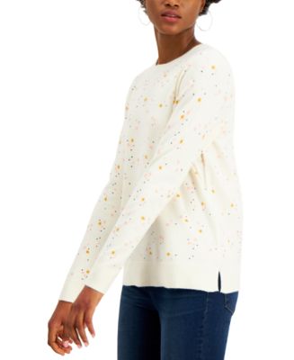 Style & Co Star-Print Sweater, Created for Macy's - Macy's