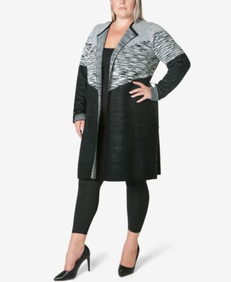 Cardigan Long Adrienne Vittadini Imprimé Floral - Taille XL - Laine Mélangée - Occasion Très Bon état