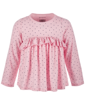 image of First Impressions Baby Girls Cotton Heart Ruffle Top, Created for Macy-s