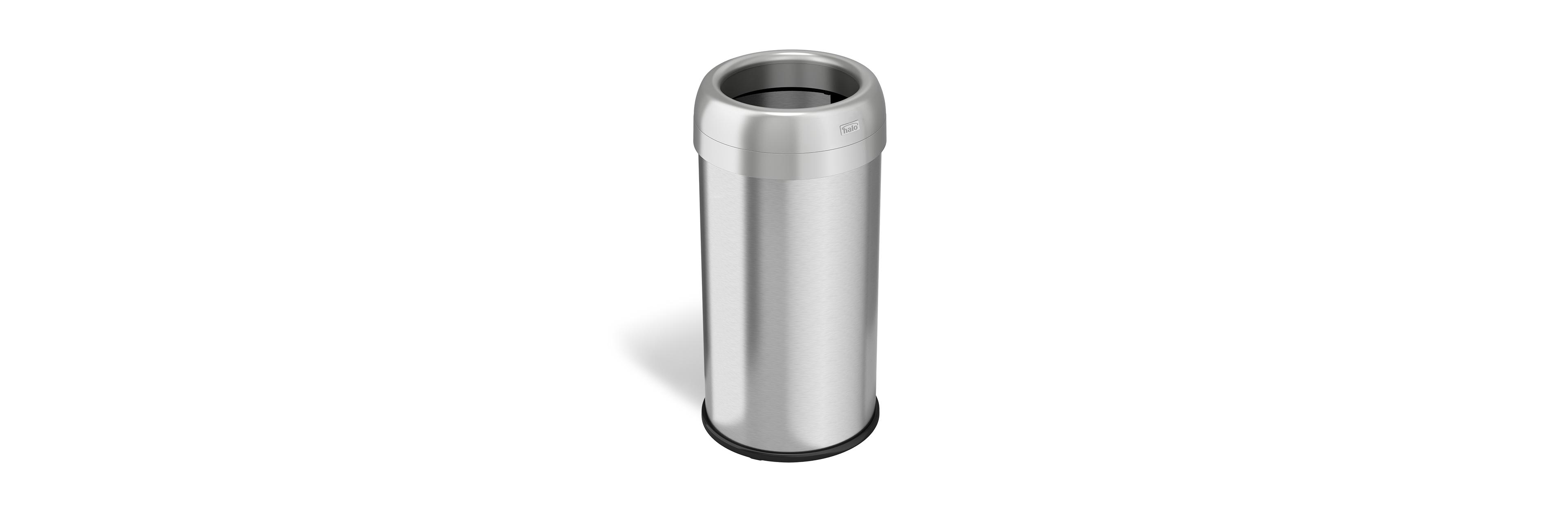 iTouchless 16 Gallon / 61 Liter Stainless Steel Round Open Top Kitchen Trash Can with Dual Odor Filters